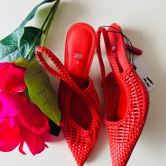 Zara Orange woven heels - Picture 4 of 6